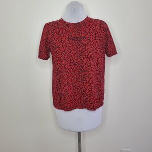 Zara Follow Your Intuition Red Leopard Print Top | M